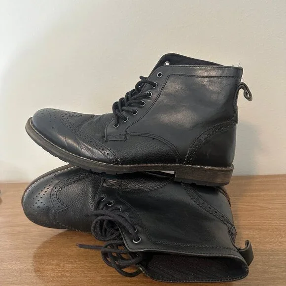 TOPMAN Wingtip Boots (black) - Picture 6 of 12